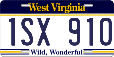 WV license plate 1SX910