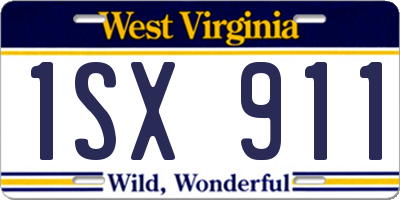 WV license plate 1SX911