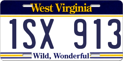 WV license plate 1SX913