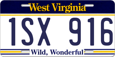 WV license plate 1SX916