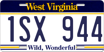 WV license plate 1SX944