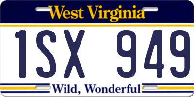 WV license plate 1SX949