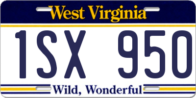 WV license plate 1SX950