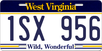 WV license plate 1SX956