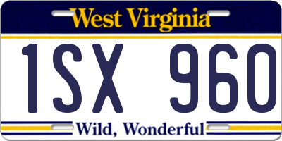WV license plate 1SX960
