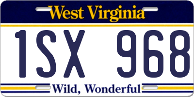 WV license plate 1SX968