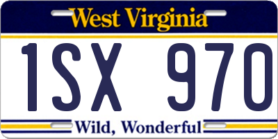 WV license plate 1SX970