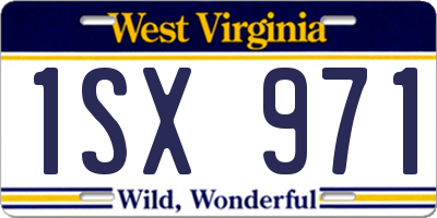 WV license plate 1SX971