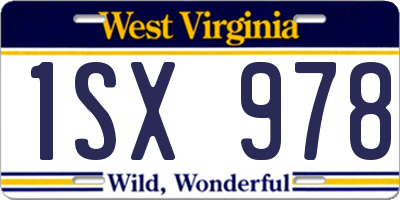 WV license plate 1SX978