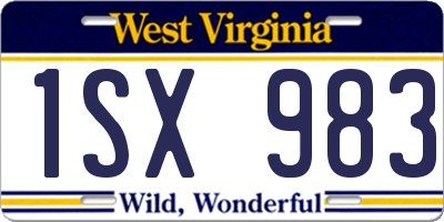 WV license plate 1SX983