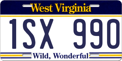 WV license plate 1SX990