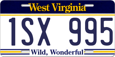 WV license plate 1SX995