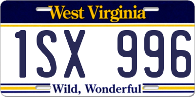 WV license plate 1SX996