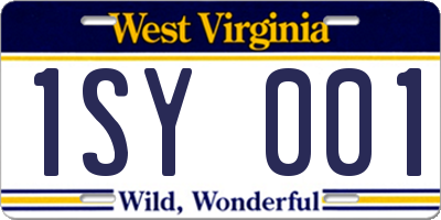 WV license plate 1SY001