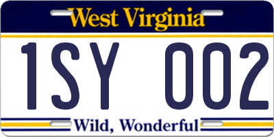 WV license plate 1SY002