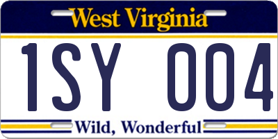 WV license plate 1SY004