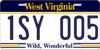 WV license plate 1SY005
