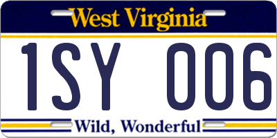 WV license plate 1SY006