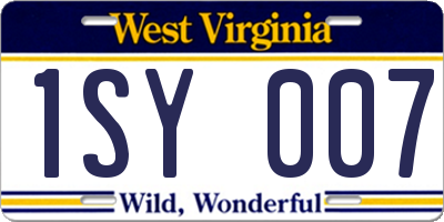 WV license plate 1SY007