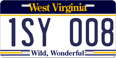 WV license plate 1SY008
