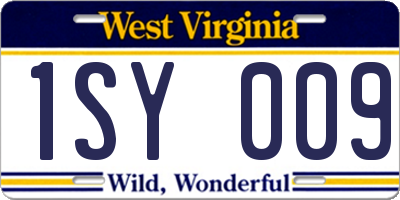 WV license plate 1SY009