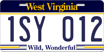 WV license plate 1SY012