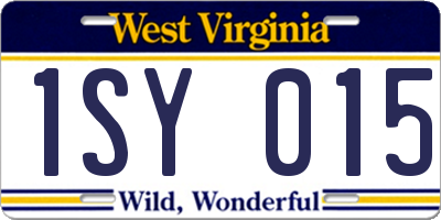 WV license plate 1SY015