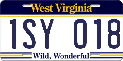 WV license plate 1SY018
