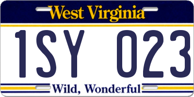 WV license plate 1SY023