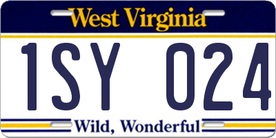 WV license plate 1SY024