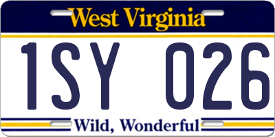 WV license plate 1SY026