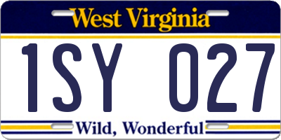 WV license plate 1SY027