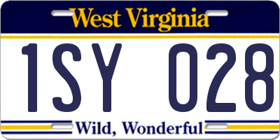 WV license plate 1SY028