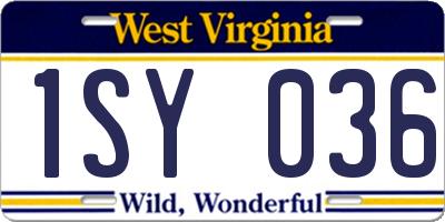 WV license plate 1SY036