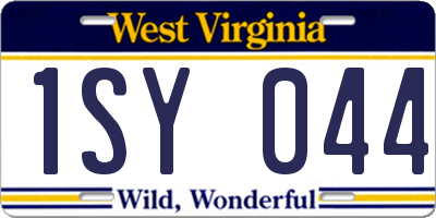 WV license plate 1SY044