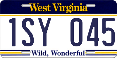 WV license plate 1SY045