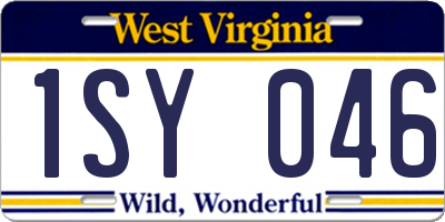 WV license plate 1SY046