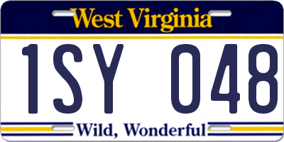 WV license plate 1SY048