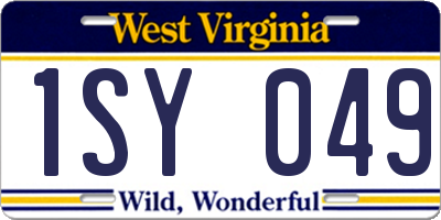 WV license plate 1SY049
