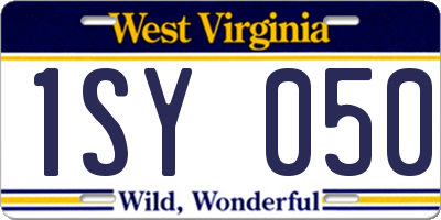 WV license plate 1SY050