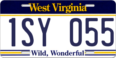 WV license plate 1SY055