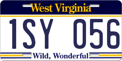 WV license plate 1SY056
