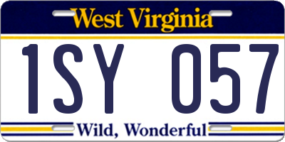 WV license plate 1SY057