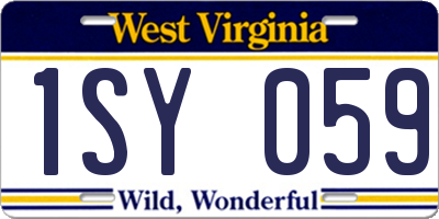 WV license plate 1SY059