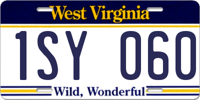 WV license plate 1SY060
