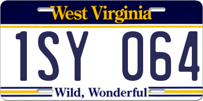 WV license plate 1SY064
