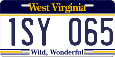 WV license plate 1SY065