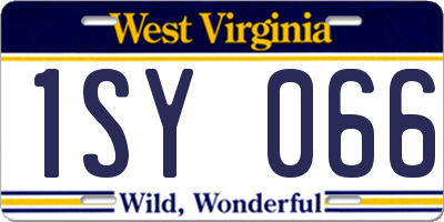 WV license plate 1SY066