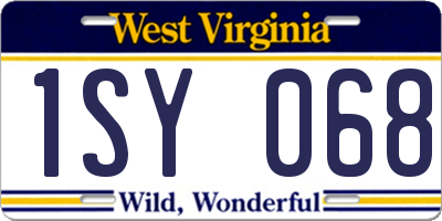 WV license plate 1SY068