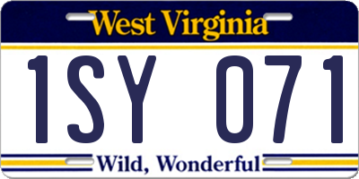 WV license plate 1SY071